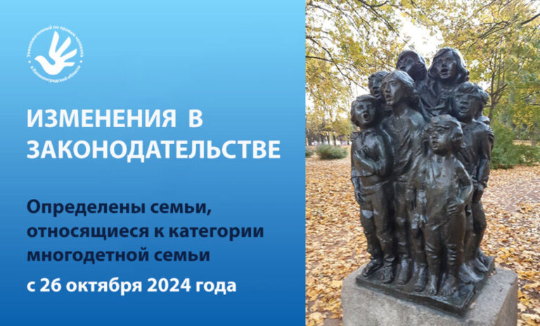 Указ Губернатора Калининградской области «Об определении категории многодетной семьи в Калининградской области»